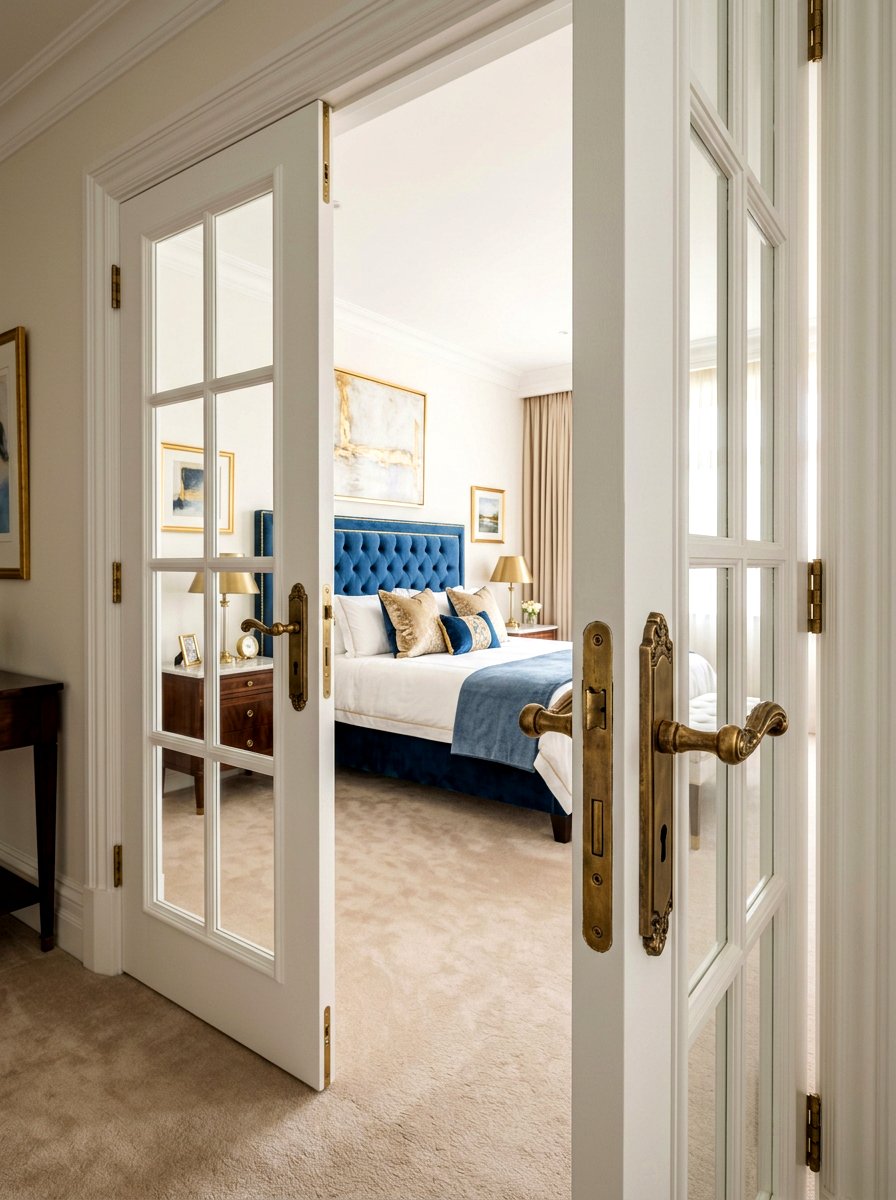 Brass Hardware - 25 Spring French Door Decor Ideas
