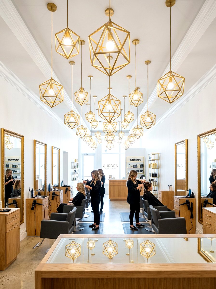 Brass Lighting Fixtures - 25 Spring Salon Decor Ideas