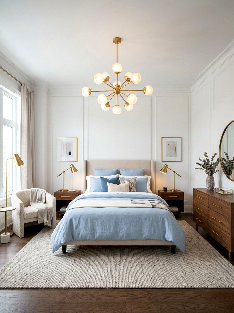 Brass Lighting Fixtures - 25 Spring Bedroom Refresh Ideas