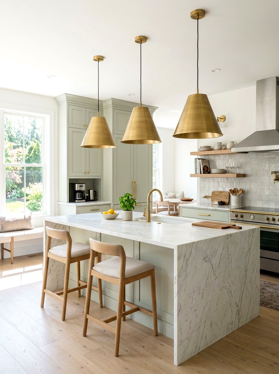 Brass Pendant Lighting In Kitchen - 25 Spring Brass Accent Decor Ideas