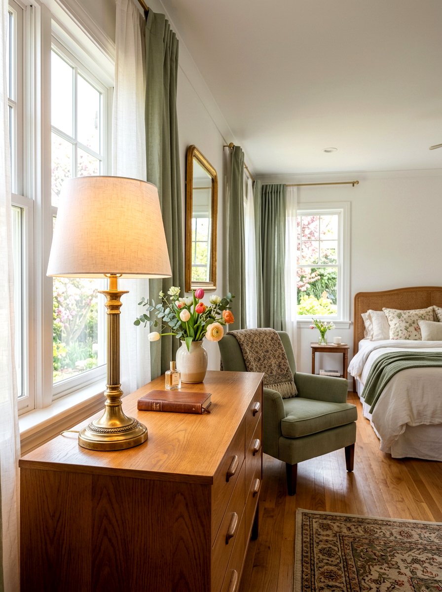 Brass Table Lamp - 25 Spring Dresser Top Decor Ideas