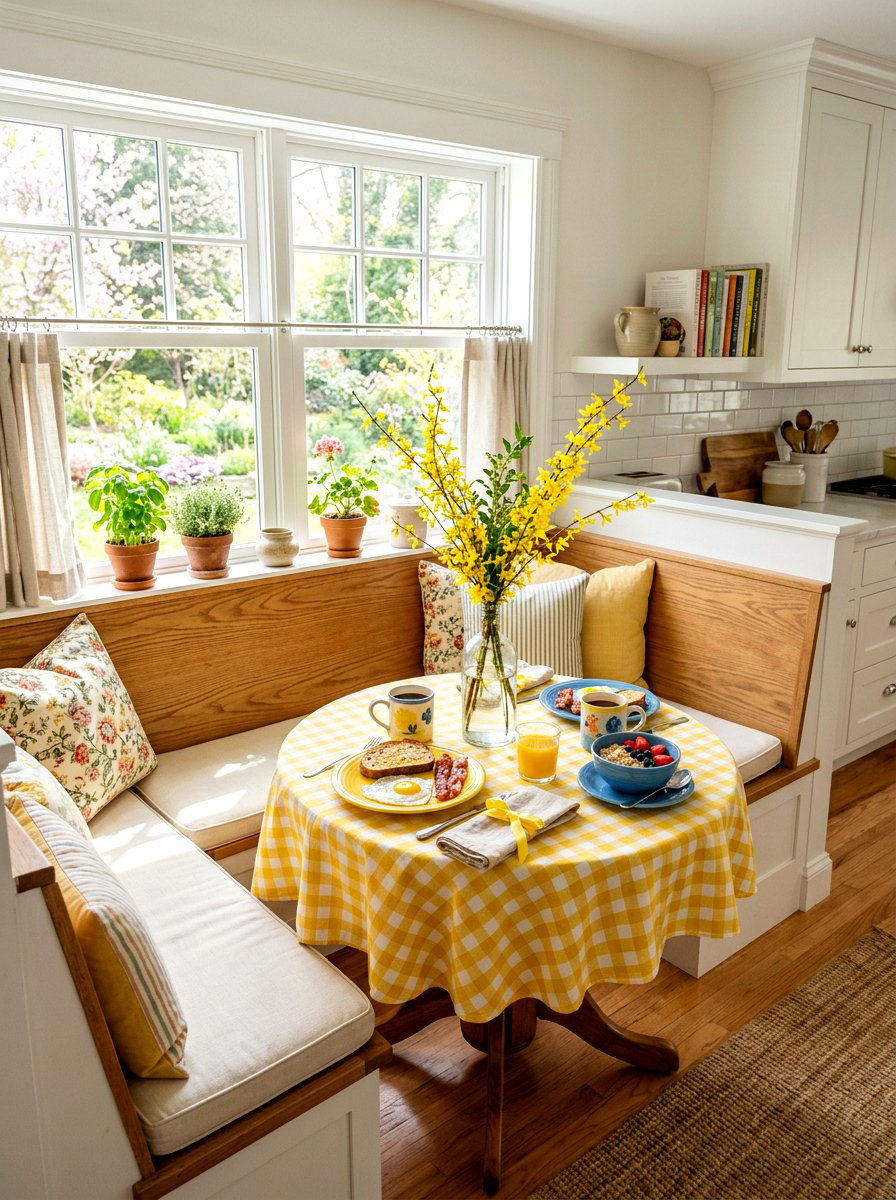 Breakfast Nook Spring Table - 25 Spring Vignette Styling Ideas