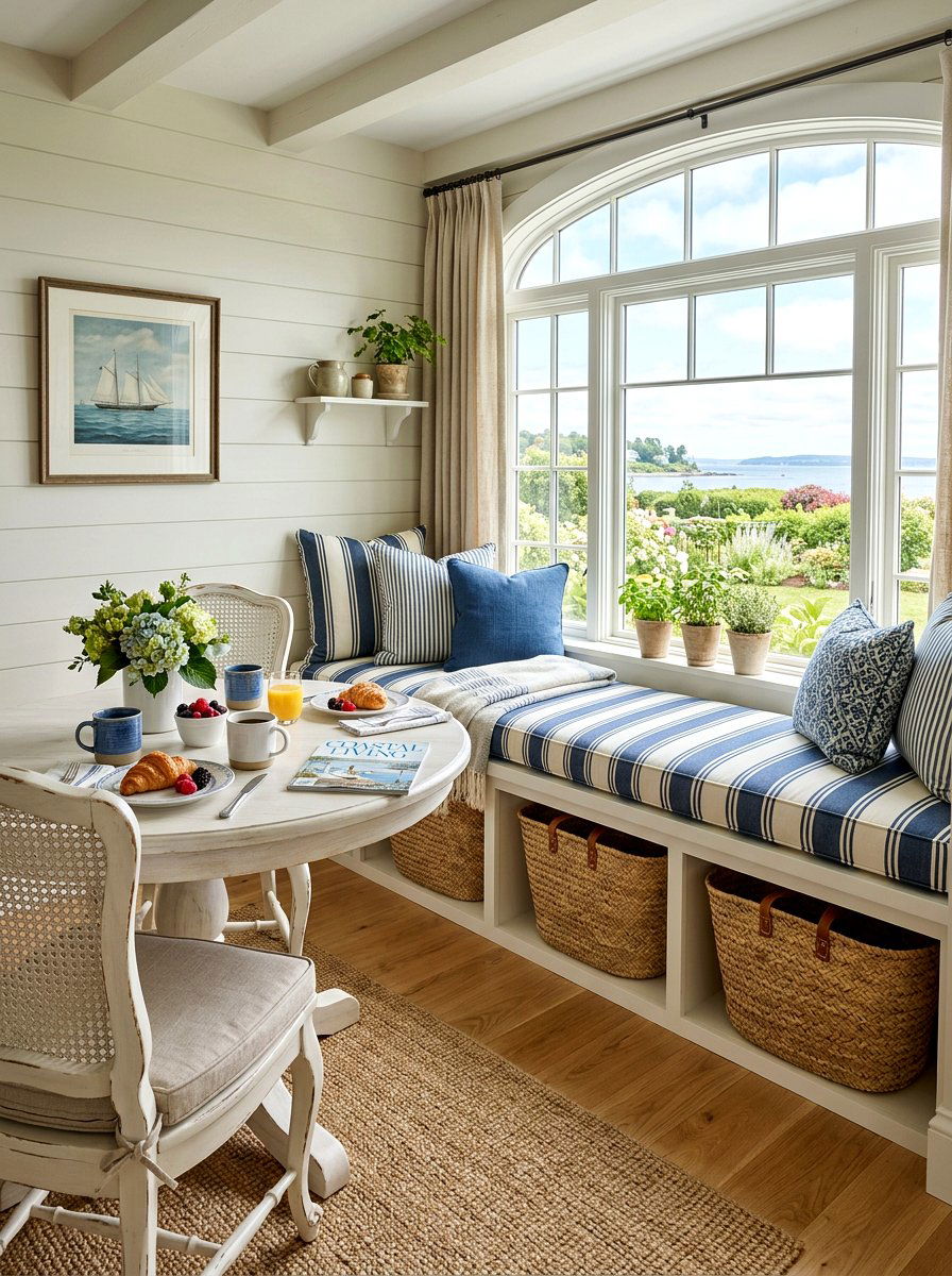 Breakfast Nook Window Seat Basket - 25 Spring Seagrass Basket Decor Ideas
