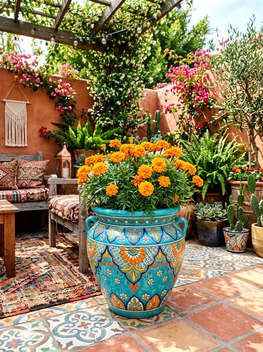 Bright Colorful Painted Pot - 25 Spring Flower Pot Ideas