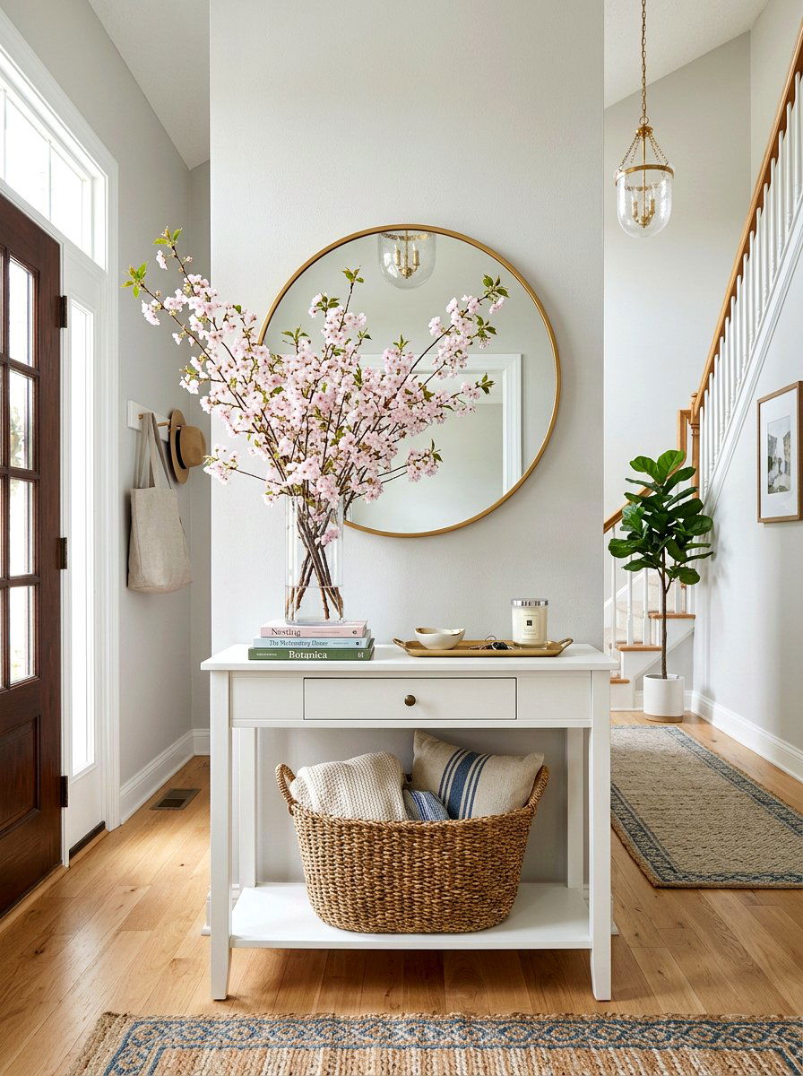 Bright Entryway Console - 25 Spring Boutique Decor Ideas