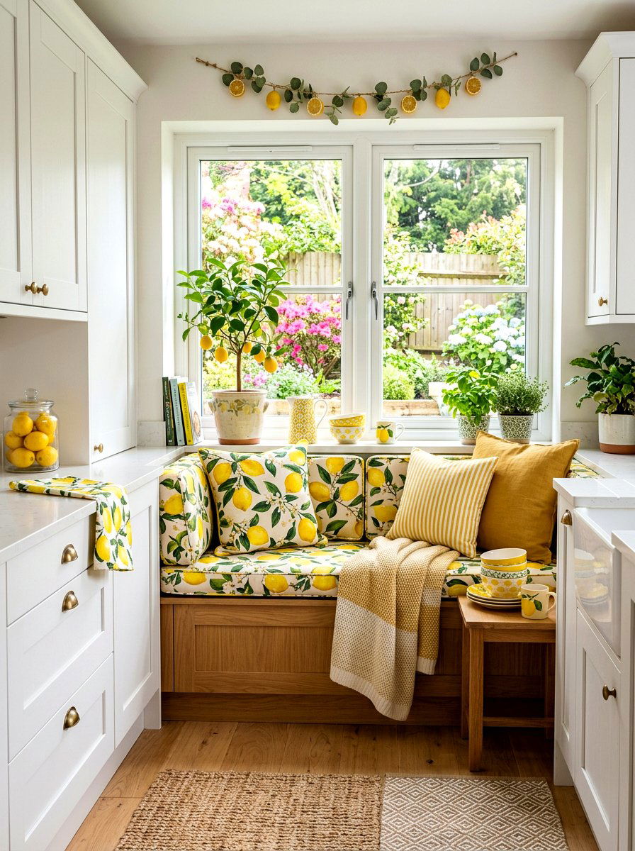 Bright Lemon Decor - 25 Spring Window Seat Decor Ideas