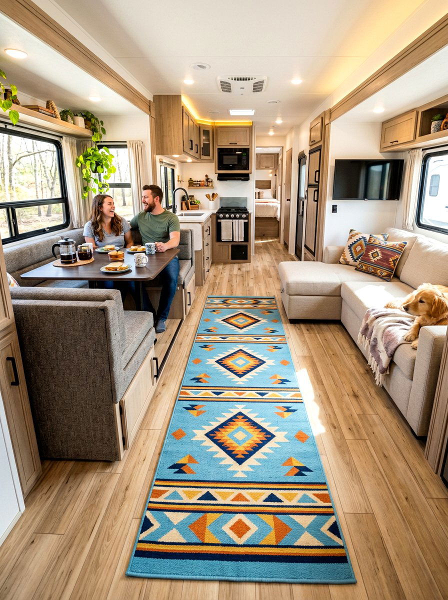 Bright RV Rug - 25 Spring RV Decor Ideas