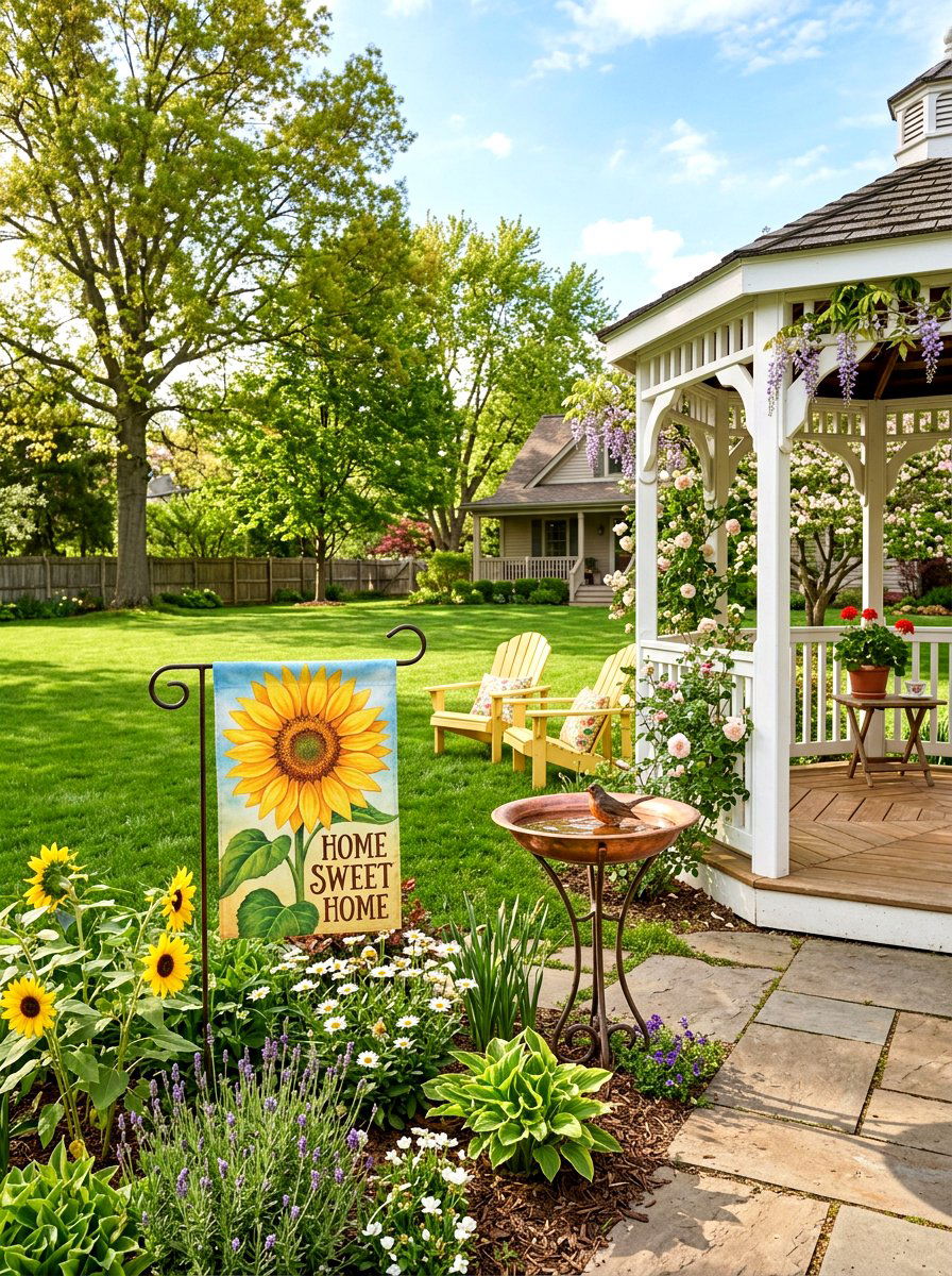 Bright Sunflower Outdoor Flag - 25 Spring Outdoor Banner Ideas