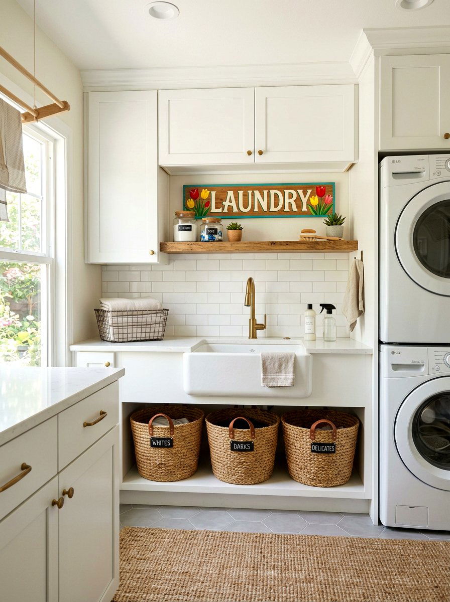 Bright Tulip Wood Sign - 25 Spring DIY Sign Ideas