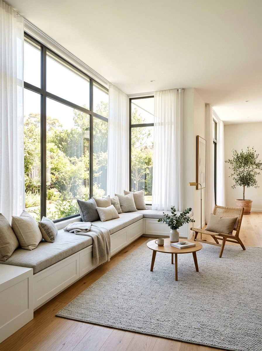 Bright Window Seating - 25 Spring Waiting Room Decor Ideas