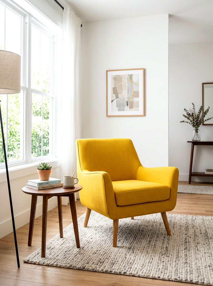 Bright Yellow Accent Chair - 25 Spring Home Staging Ideas