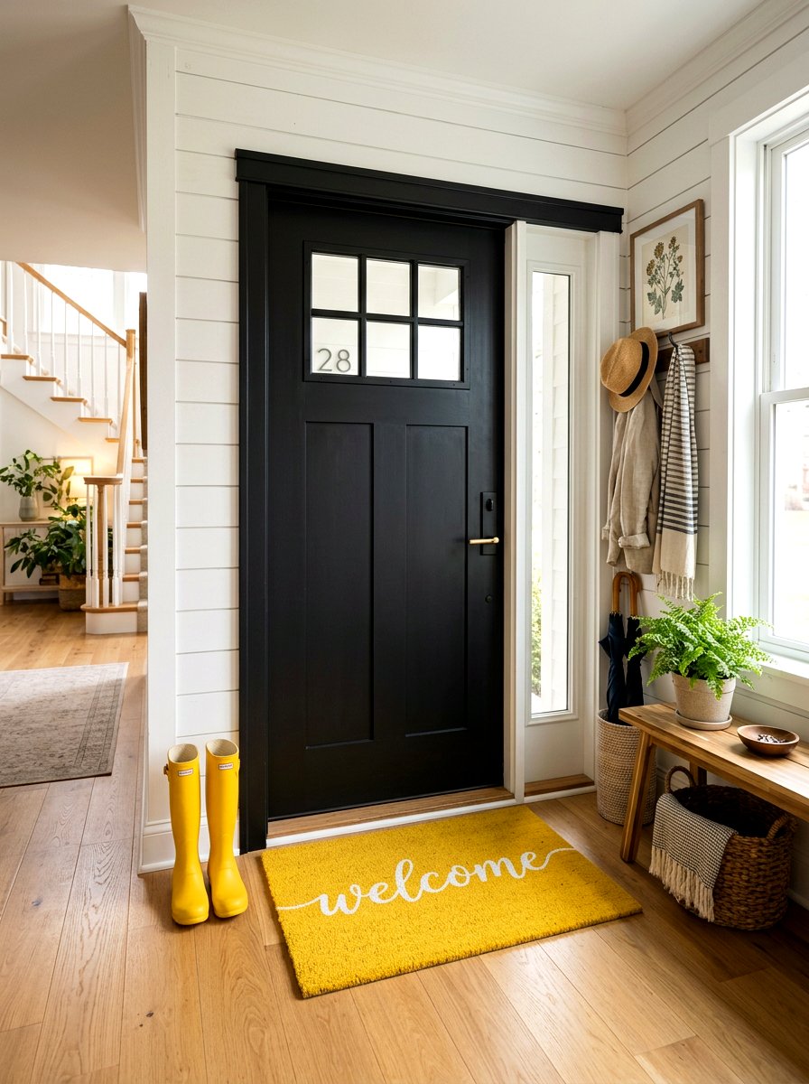 Bright Yellow Doormat - 25 Spring Entryway Rug Ideas