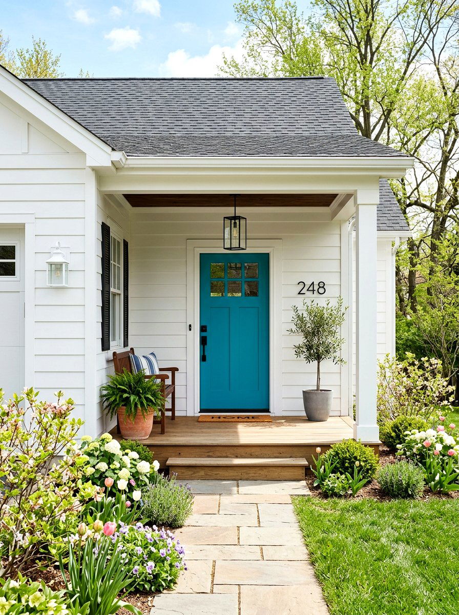 Bright entryway door - 25 Spring Color Block Decor Ideas