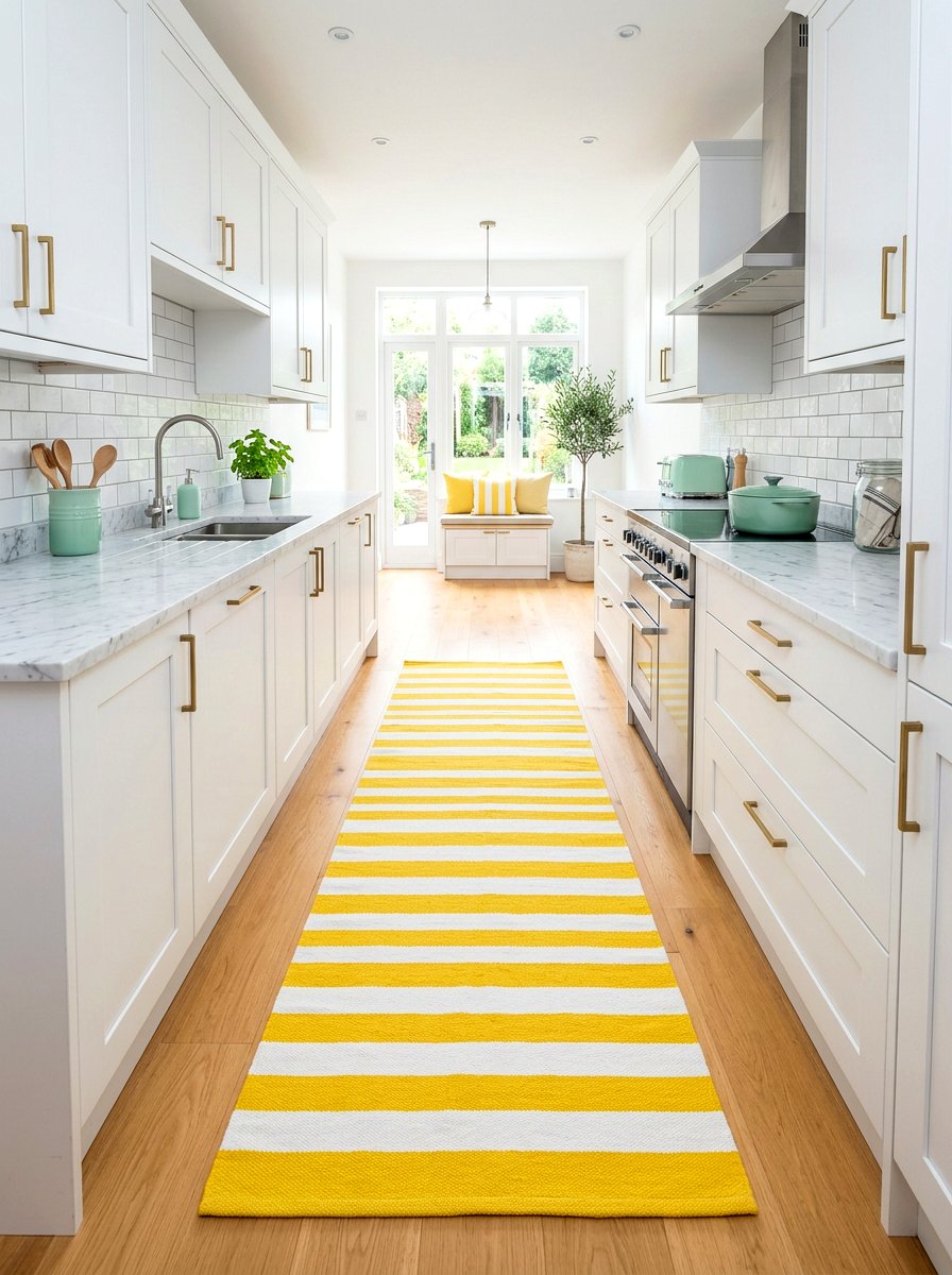 Bright kitchen runner - 25 Spring Vacation Rental Decor Ideas