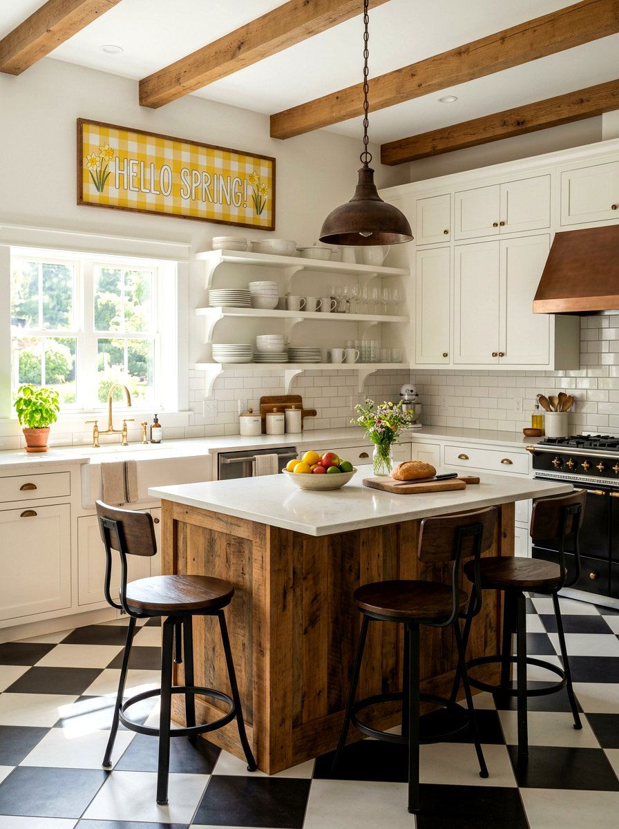 Buffalo Plaid Spring Sign - 25 Spring DIY Sign Ideas