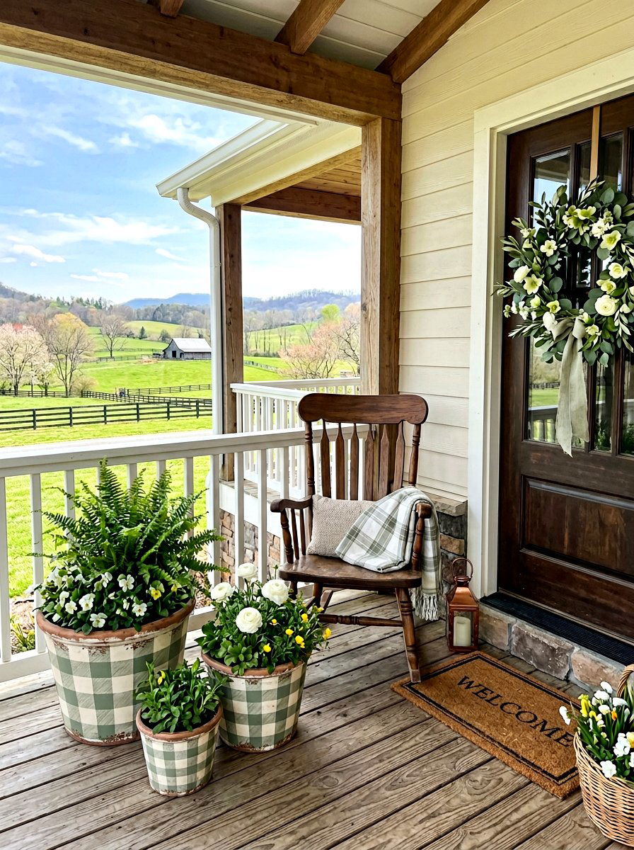 Buffalo check clay pots - 25 Spring Terracotta Pot Craft Ideas