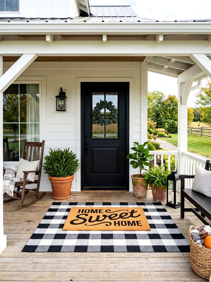 Buffalo check layering rug - 25 Spring Welcome Mat Ideas