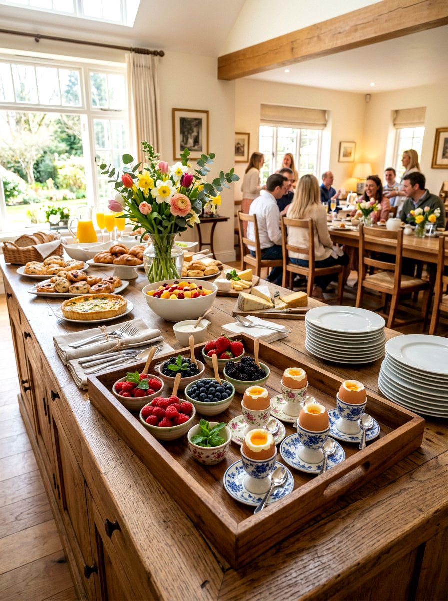 Buffet Table Wooden Tray - 25 Spring Wooden Tray Decor Ideas