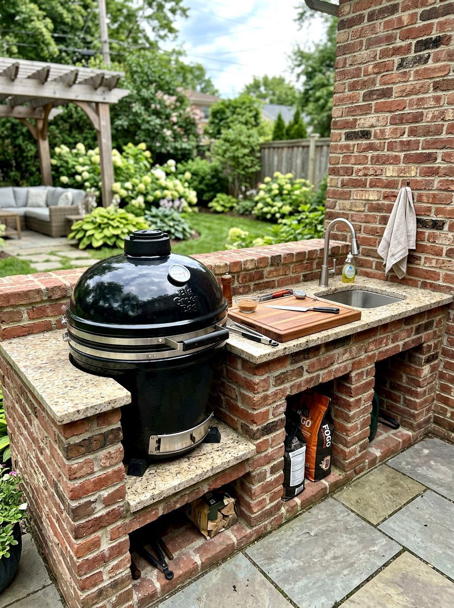 Built in charcoal smoker - 25 Spring Outdoor Kitchen Decor Ideas