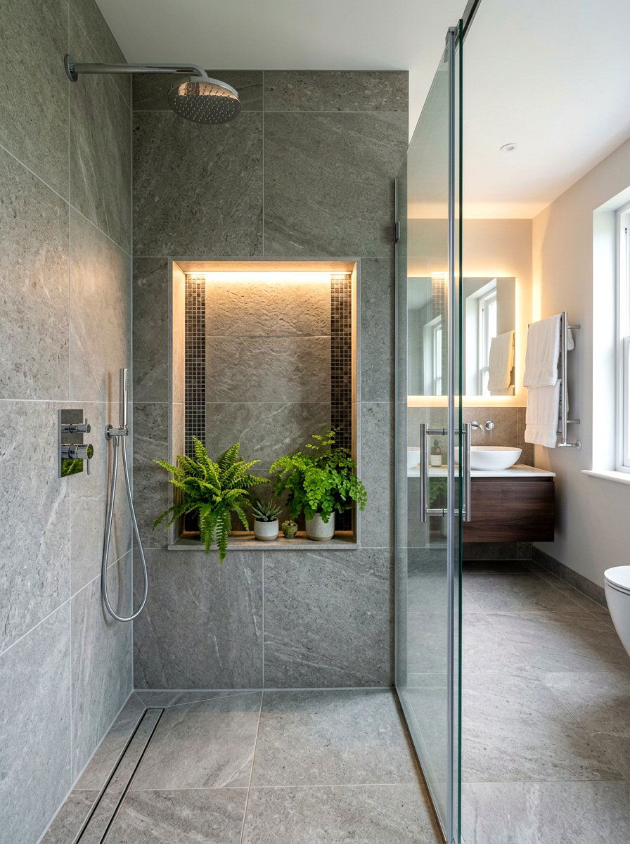 Built in niche bathroom plants - 25 Spring Bathroom Plant Display Ideas