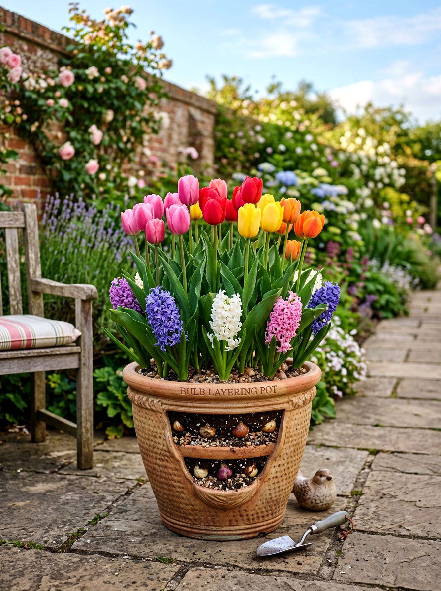 Bulb Layering Pot - 25 Spring Flower Garden Ideas