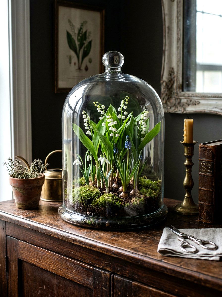 Bulbs In Cloche Displays - 25 Spring Bulb Forcing Ideas