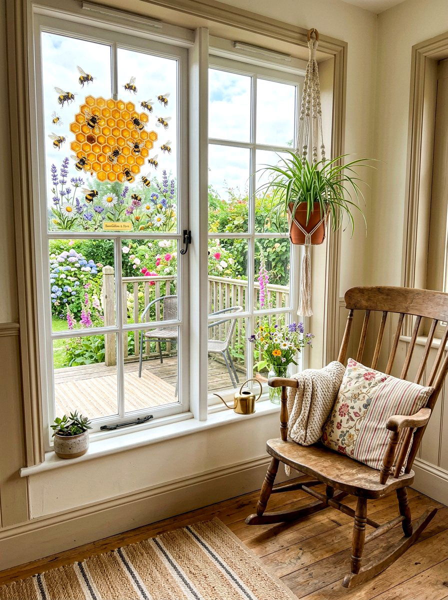 Bumblebee And Hive Window Stickers - 25 Spring Gel Cling Ideas