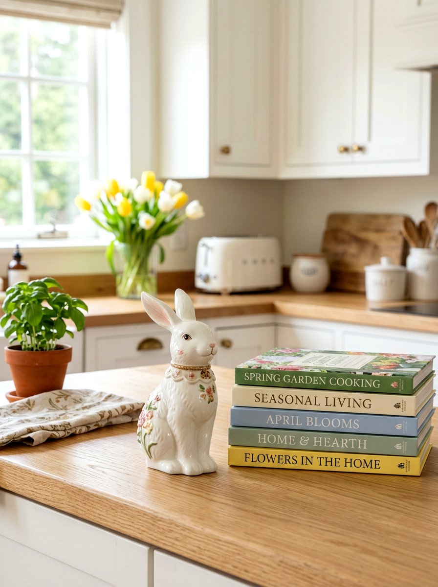 Bunny Figurine Decor - 25 Spring Kitchen Decor Ideas