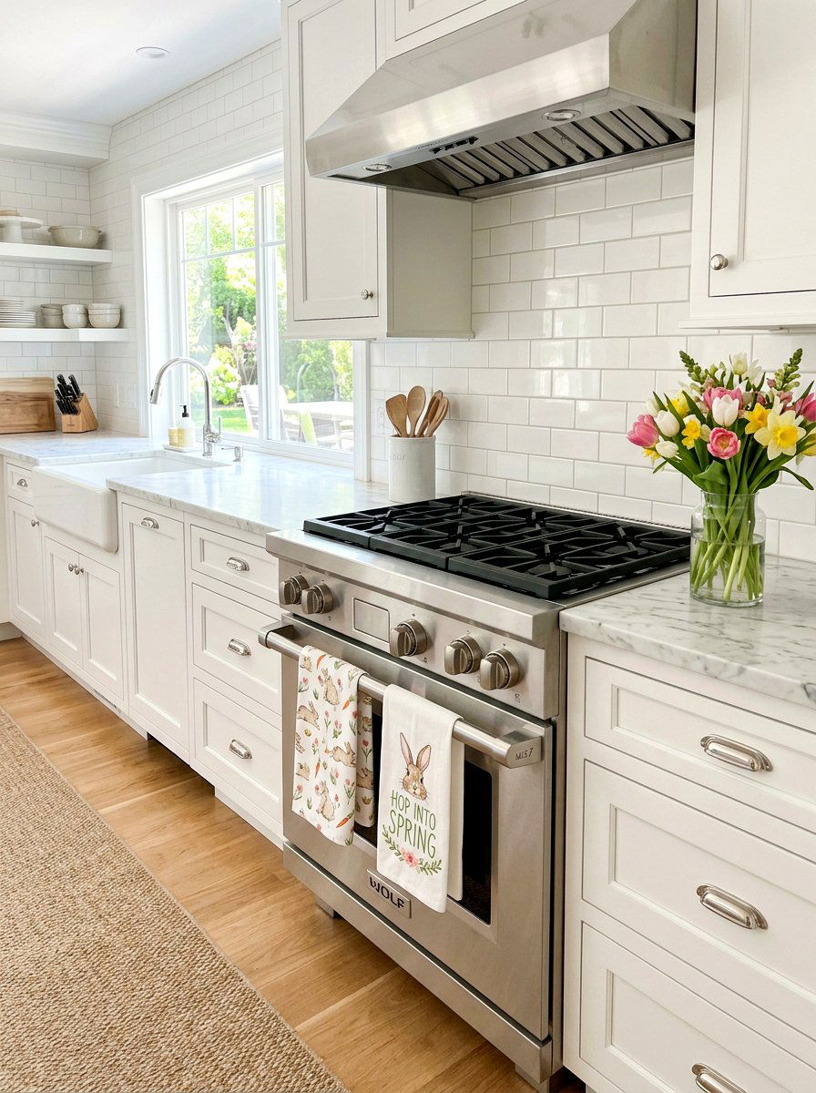 Bunny Kitchen Hand Towel - 25 Spring Bunny Decor Ideas