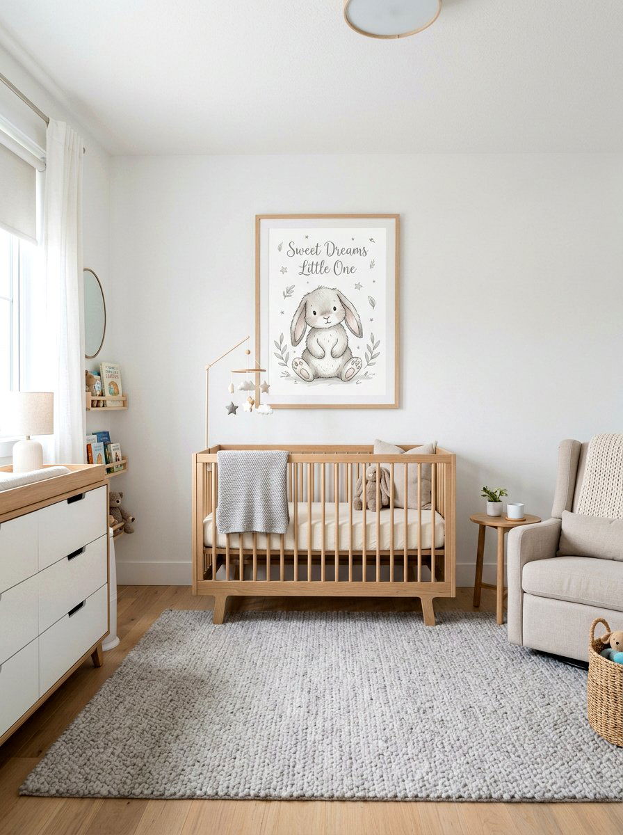 Bunny Rabbit Nursery Print - 25 Spring Nursery Wall Decor Ideas