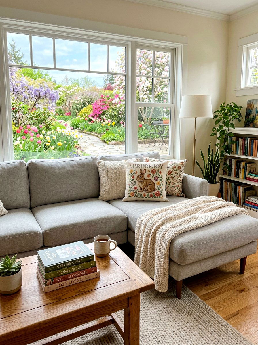 Bunny Rabbit Pillow - 25 Spring Cross Stitch Decor Ideas