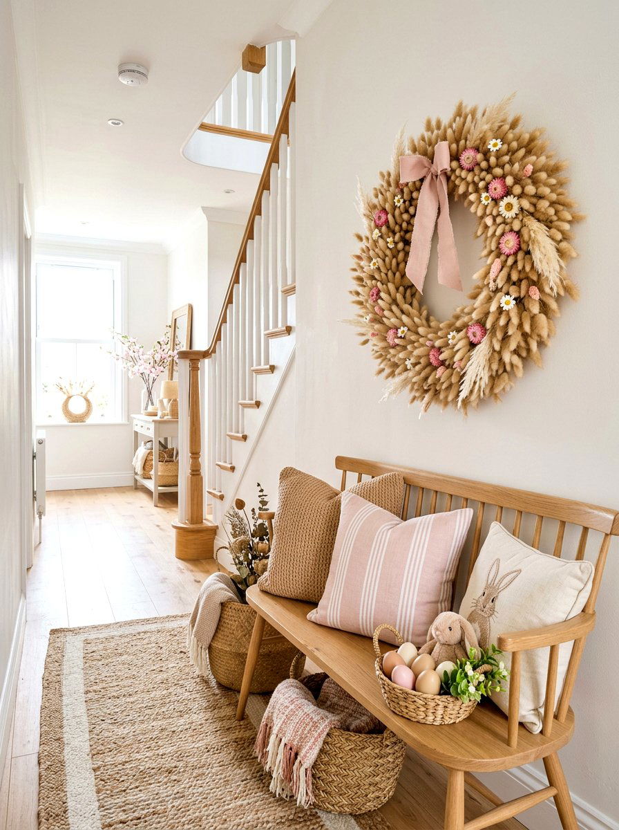 Bunny Tail Wreath - 25 Spring Dried Floral Wreath Ideas