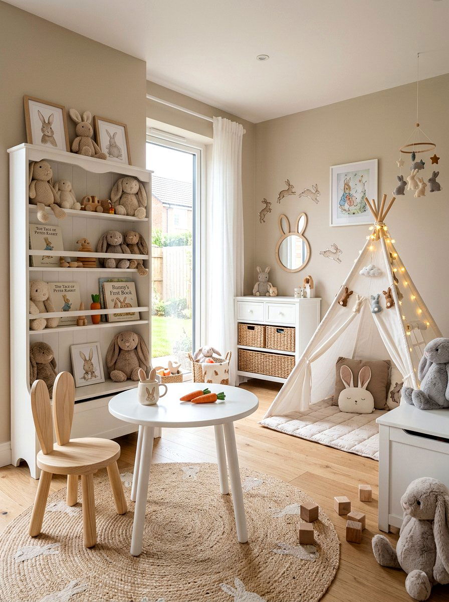 Bunny Themed Playroom - 25 Spring Playroom Decor Ideas