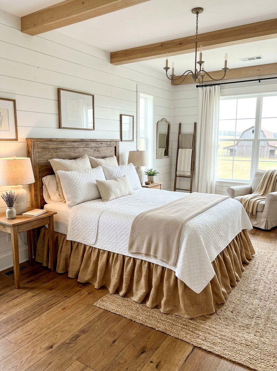 Burlap Bed Skirt - 25 Spring Burlap Decor Ideas