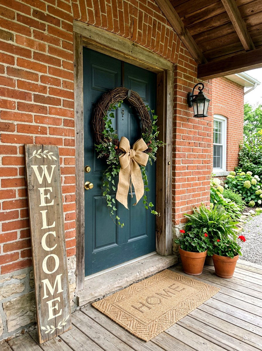 Burlap Bow Grapevine Wreath - 25 Spring Grapevine Door Ideas