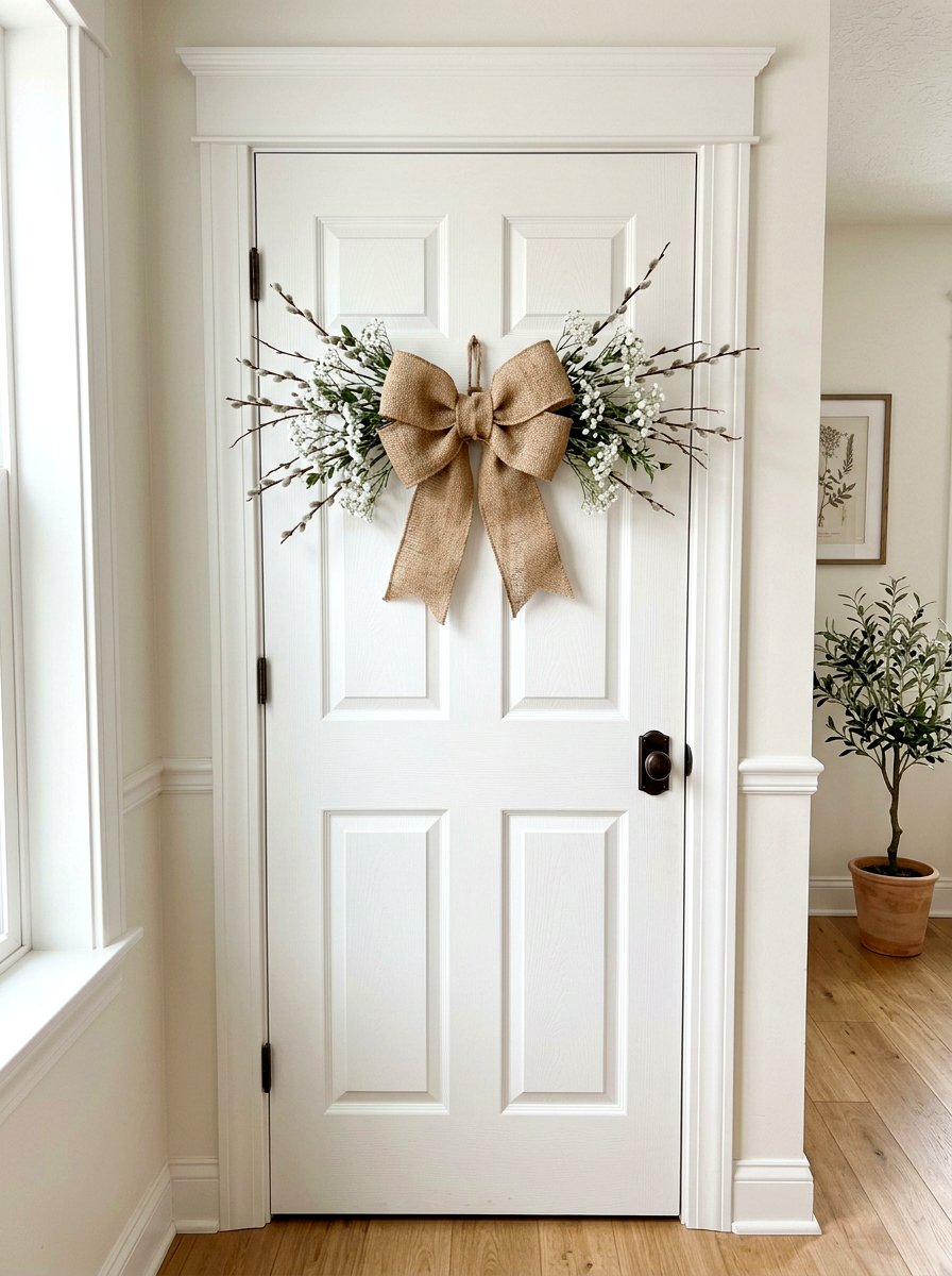 Burlap Bow Swag - 25 Spring Swag Arrangement Ideas