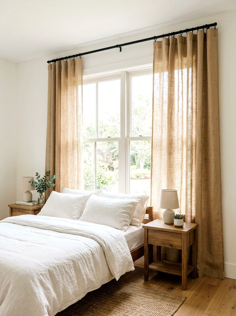 Burlap Curtain - 25 Spring Burlap Decor Ideas