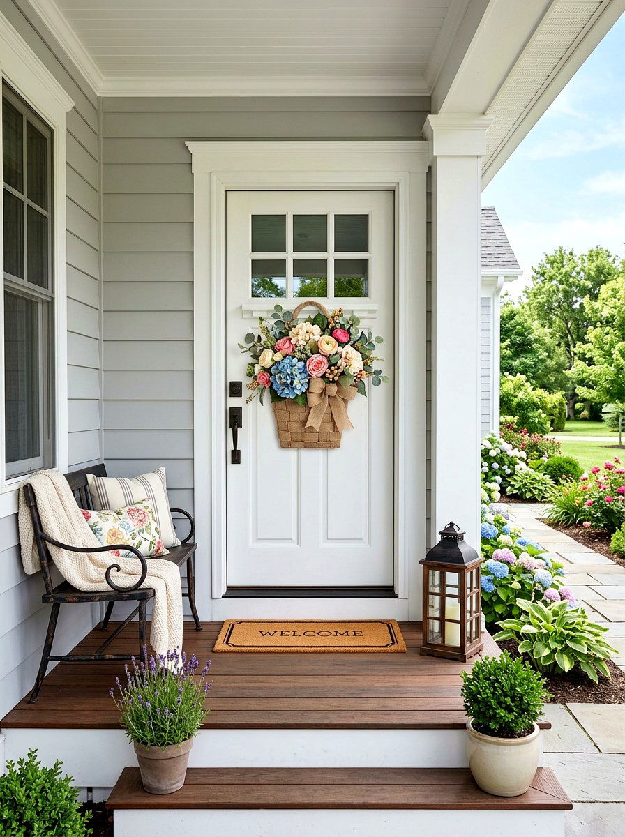 Burlap Door Hanger - 25 Spring Burlap Decor Ideas