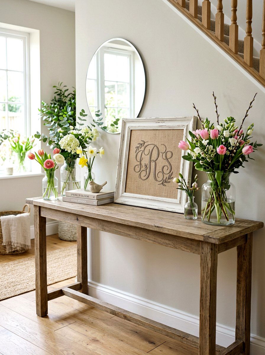 Burlap Framed Monogram - 25 Spring Burlap Decor Ideas