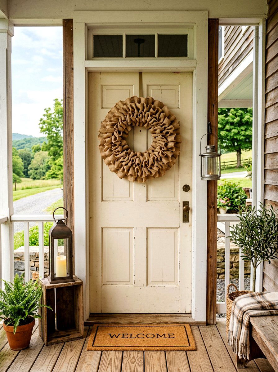 Burlap Ribbon Wreath - 25 Spring Wreath Ideas