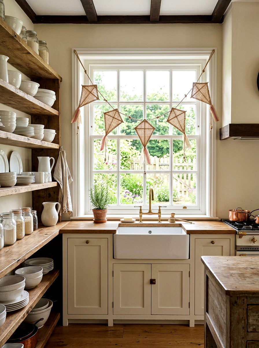 Burlap Rustic Kite Garland - 25 Spring Kite Decor Ideas