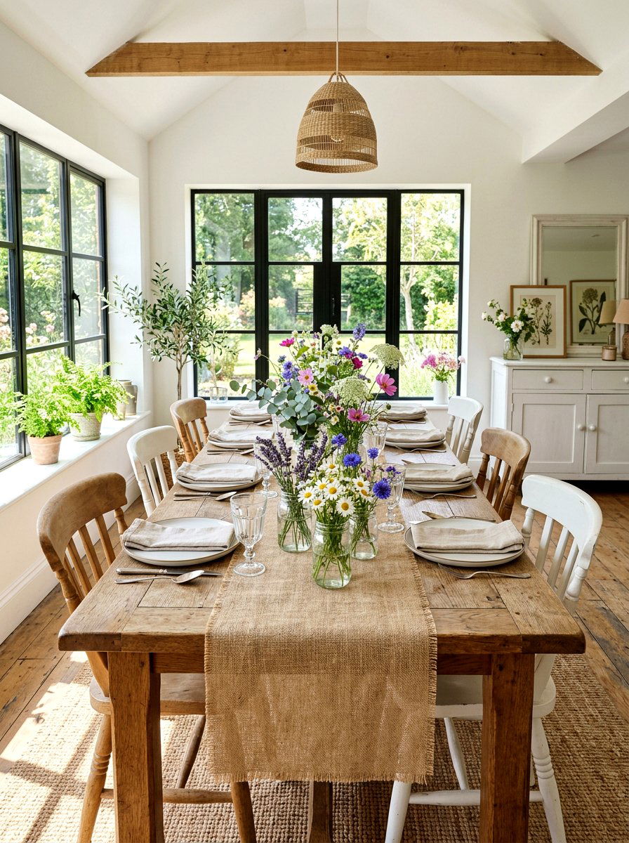 Burlap Table Runner - 25 Spring Burlap Decor Ideas