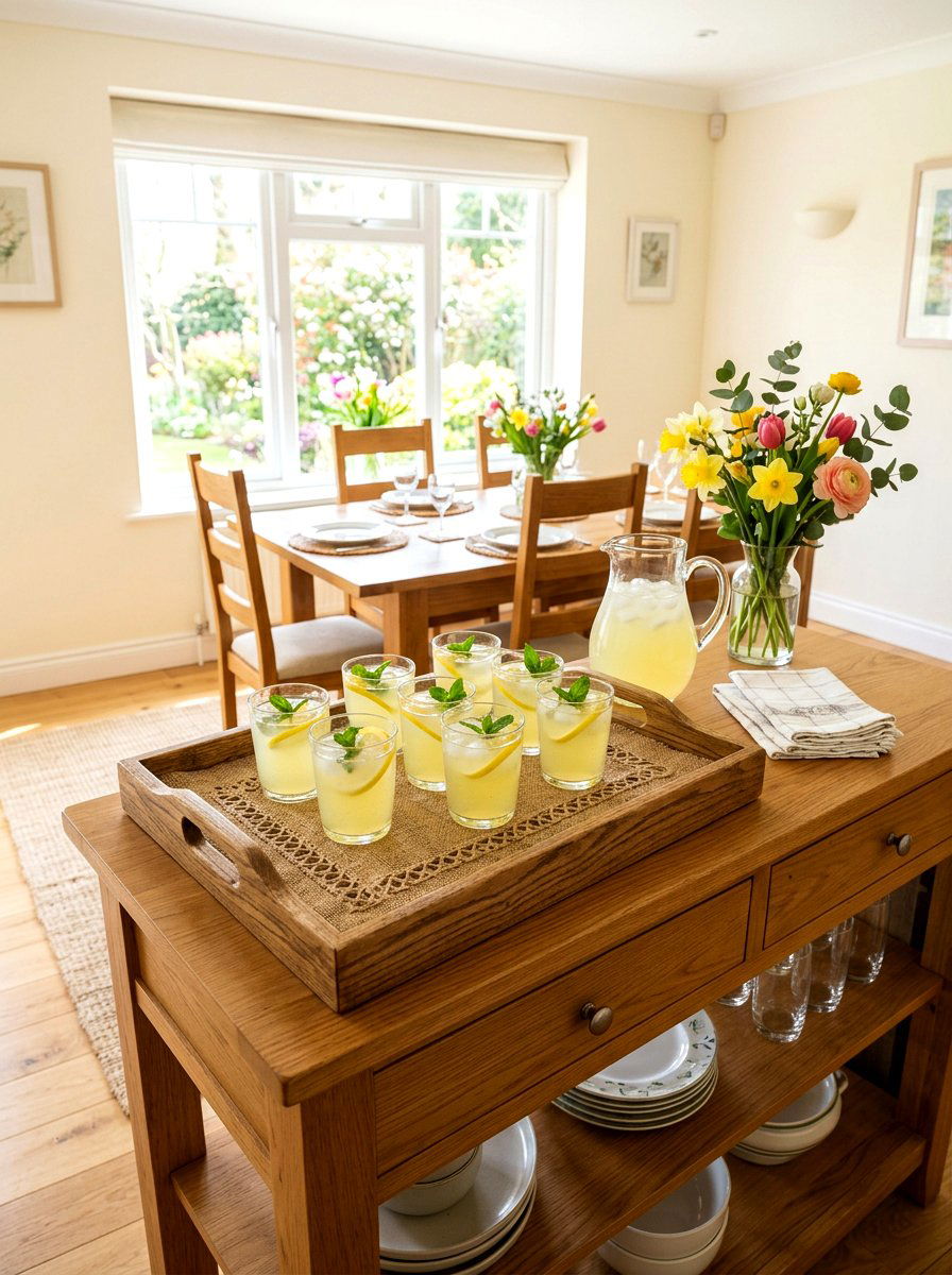 Burlap Tray Liner - 25 Spring Burlap Decor Ideas