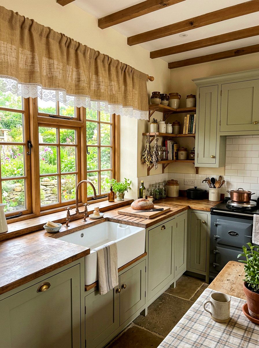 Burlap Window Valance - 25 Spring Window Decor Ideas