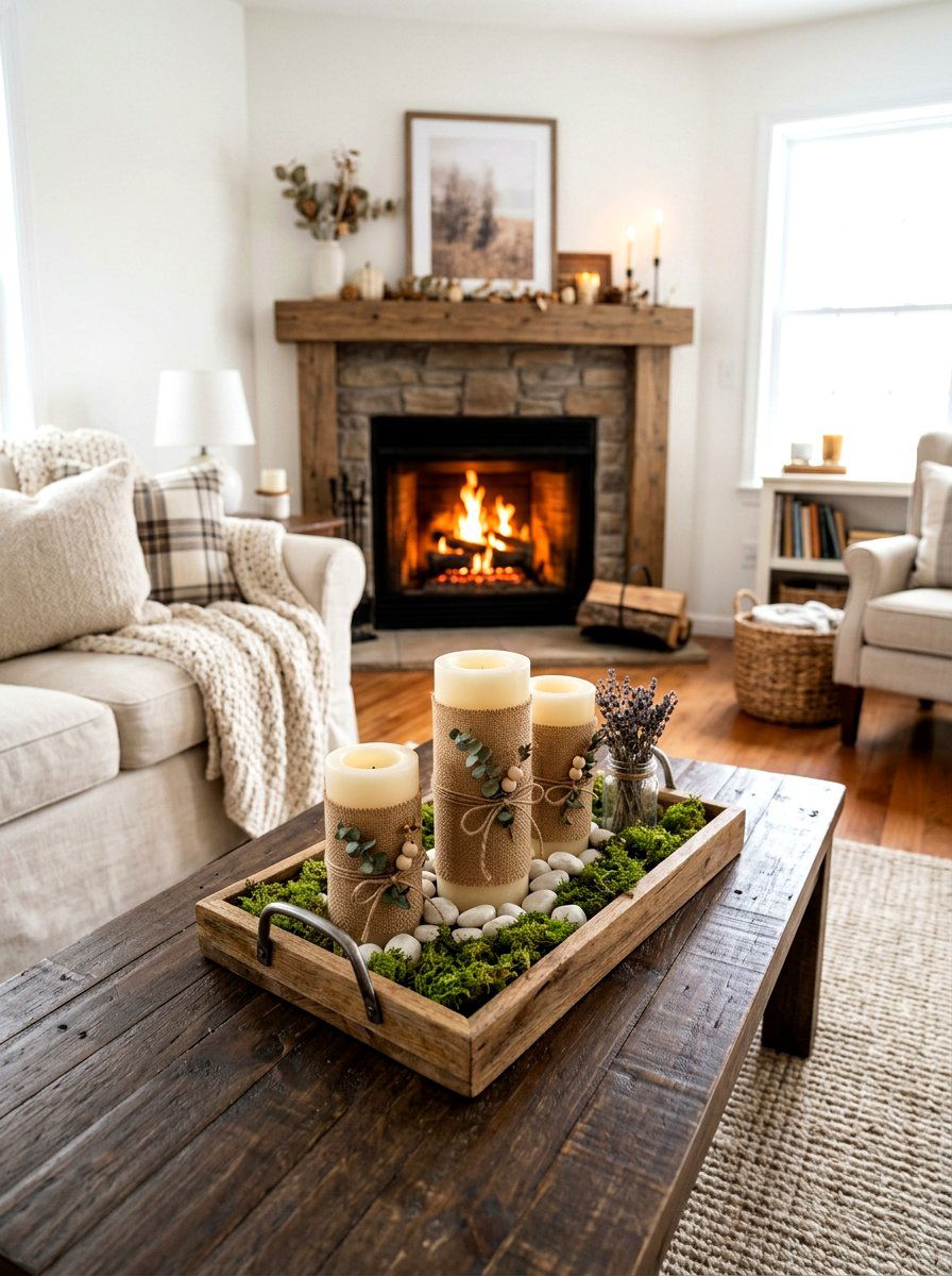 Burlap Wrapped Candle - 25 Spring Burlap Decor Ideas