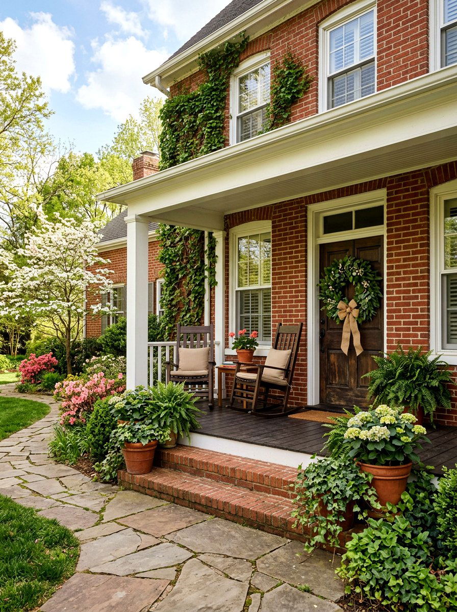 Burlap bow greenery wreath - 25 Spring Half Wreath Ideas