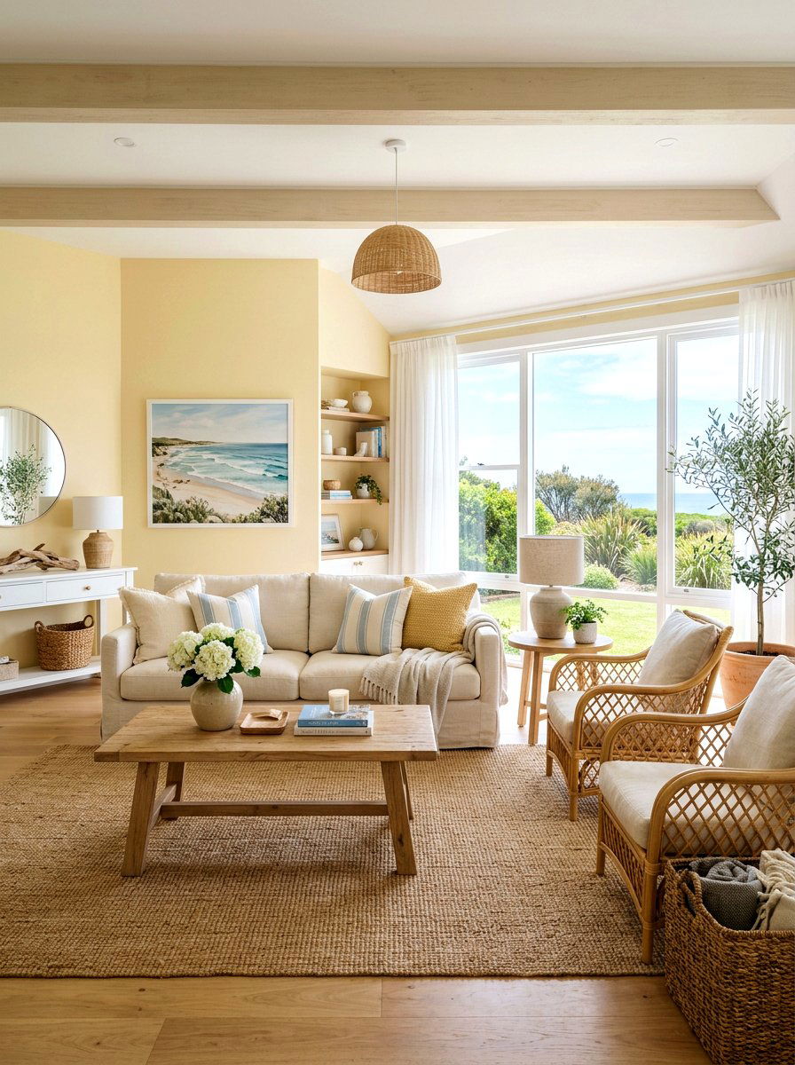 Butter Yellow Living Room - 25 Spring Butter Yellow Decor Ideas