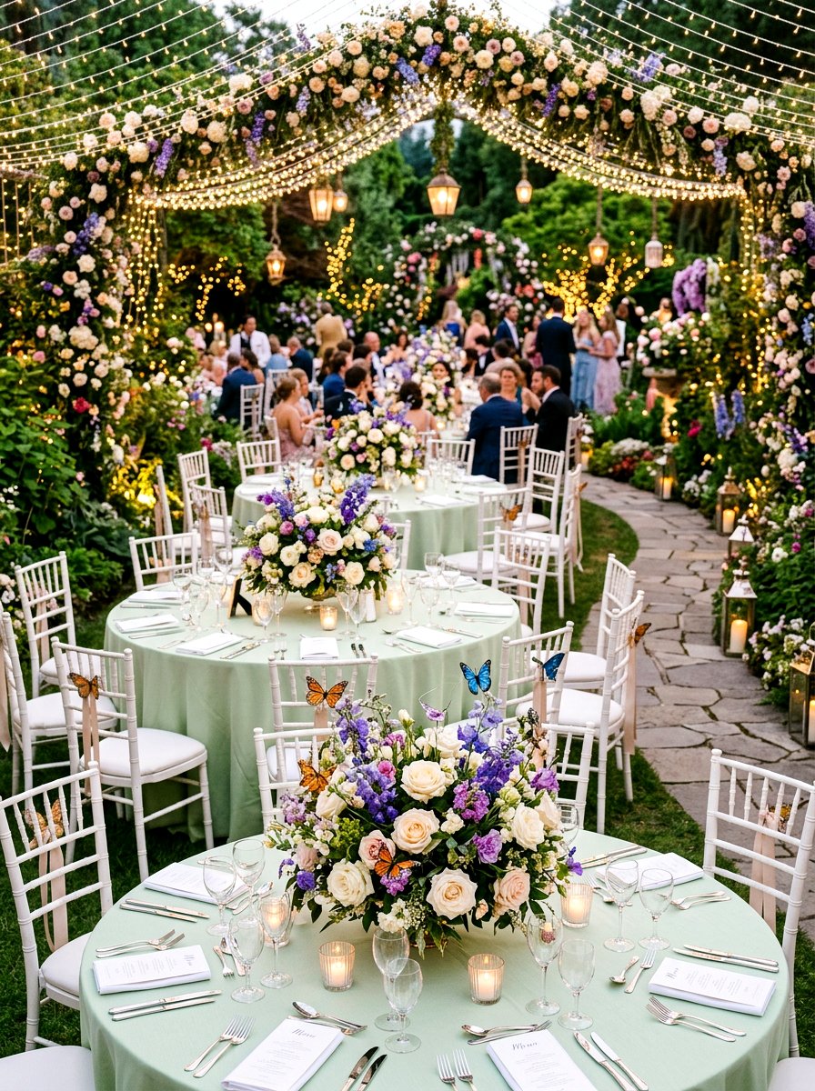 Butterfly Accent Floral - 25 Spring Wedding Centerpiece Ideas