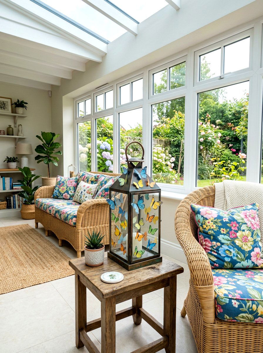 Butterfly Accent Lantern - 25 Spring Lantern Decor Ideas