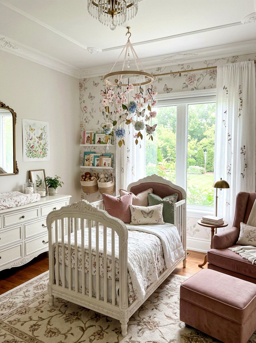 Butterfly And Blossom Mobile - 25 Spring Mobile Ideas for Nursery